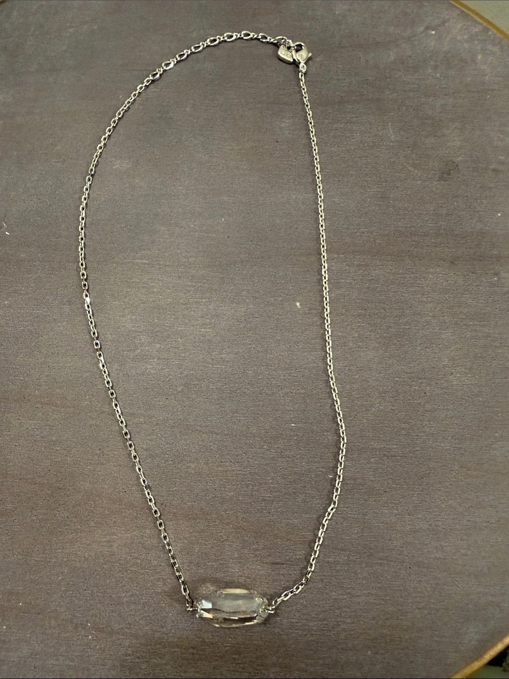 Swarovski Faceted Pendant Necklace in Silver